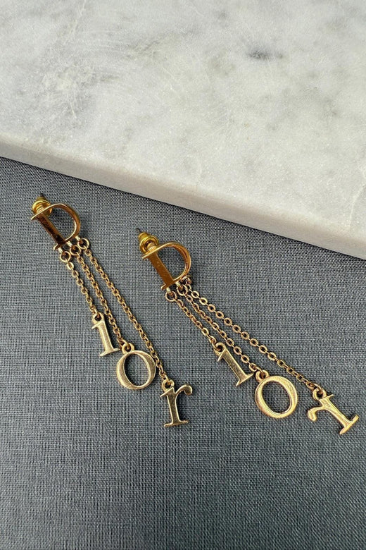 Preloved Vintageline x Molly&My - Vintage Dior Ørestikker - Forgyldt Metal 