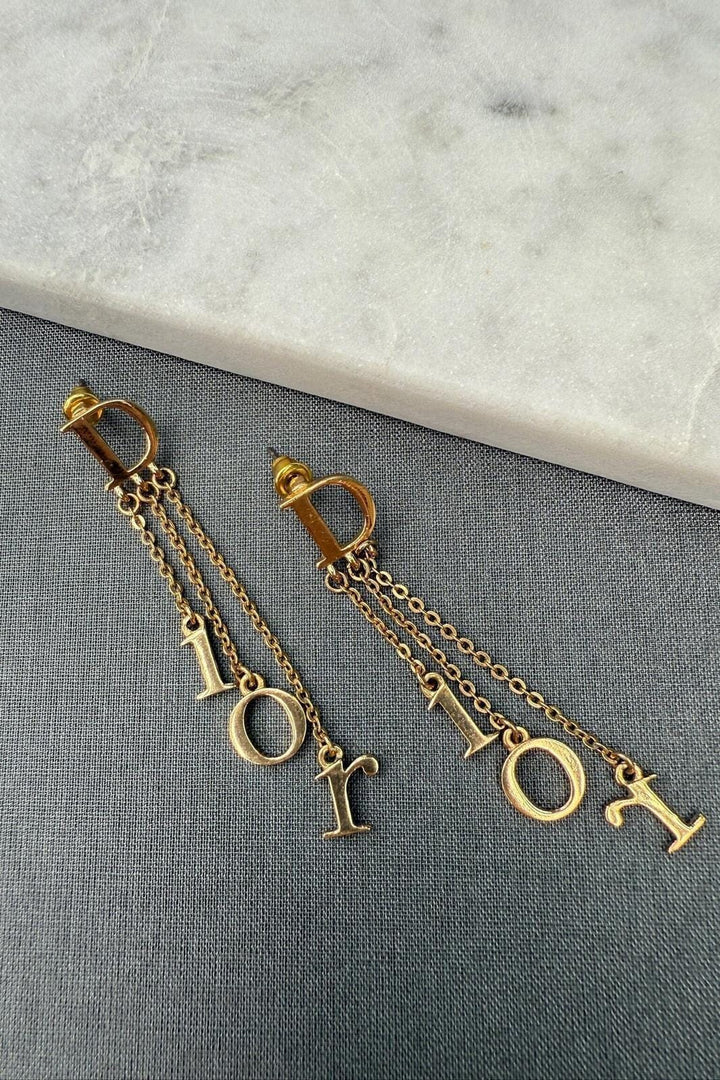 Preloved Vintageline x Molly&My - Vintage Dior Ørestikker - Forgyldt Metal 