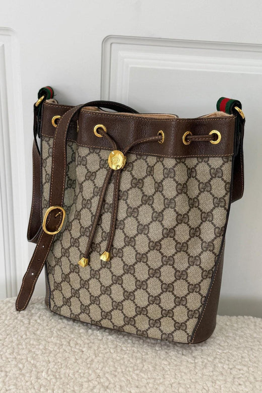 Preloved Vintageline x Molly&My - Vintage Gucci Bucket Bag – Gg Canvas & Kalveskind - Logo Tasker 
