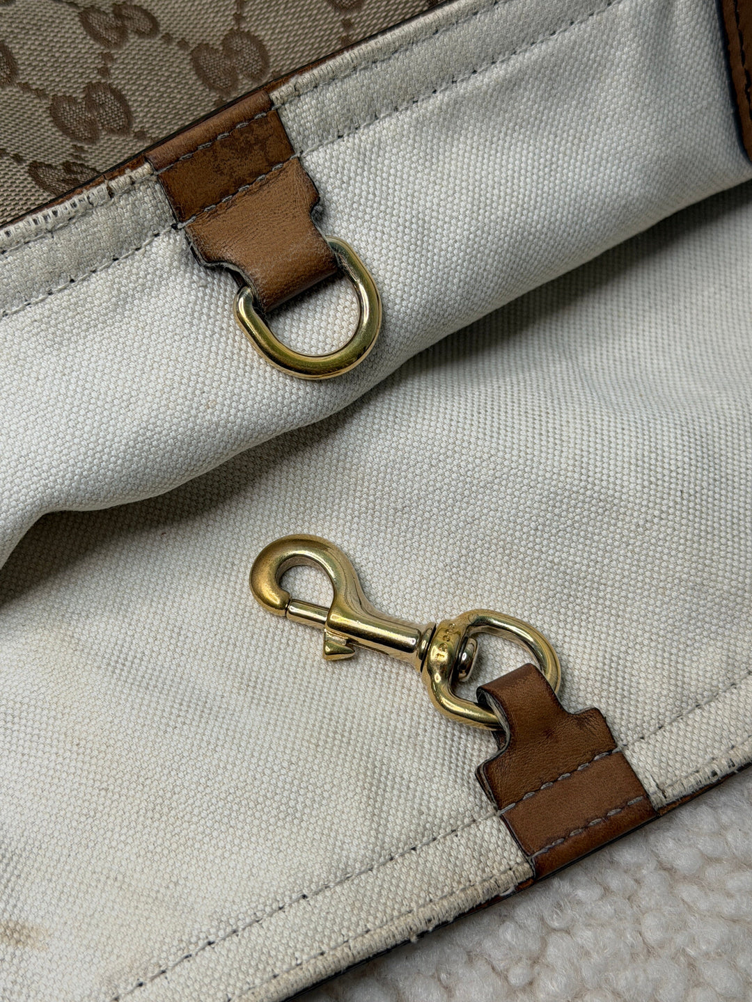 Preloved Vintageline x Molly&My - Vintage Gucci Shopper Inkl. Pung - Logo Tasker 