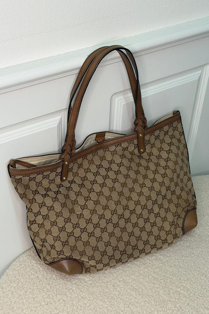 Preloved Vintageline x Molly&My - Vintage Gucci Shopper Inkl. Pung - Logo Tasker 