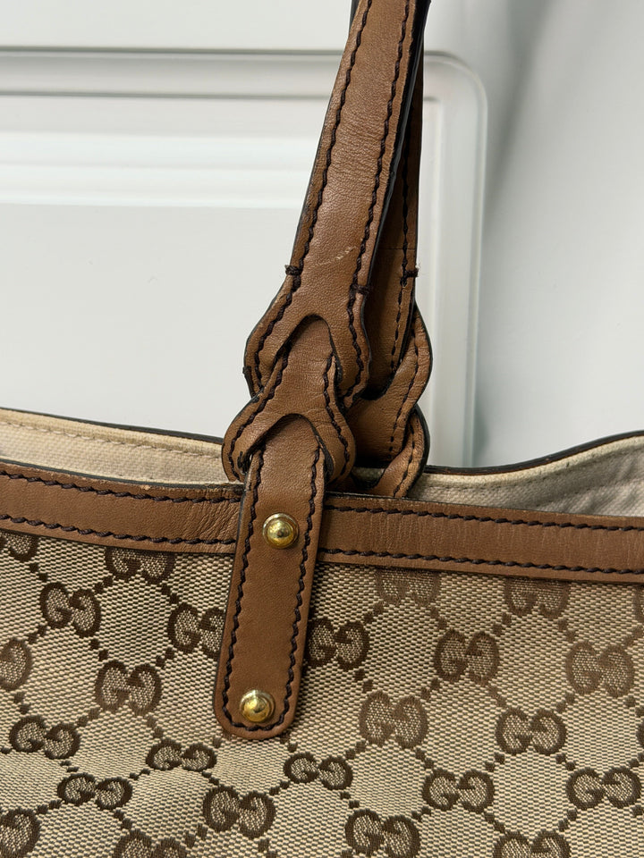 Preloved Vintageline x Molly&My - Vintage Gucci Shopper Inkl. Pung - Logo Tasker 