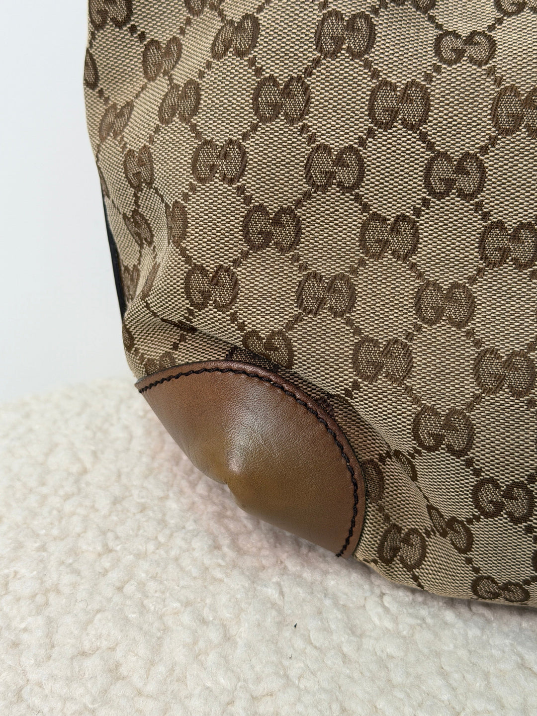 Preloved Vintageline x Molly&My - Vintage Gucci Shopper Inkl. Pung - Logo Tasker 