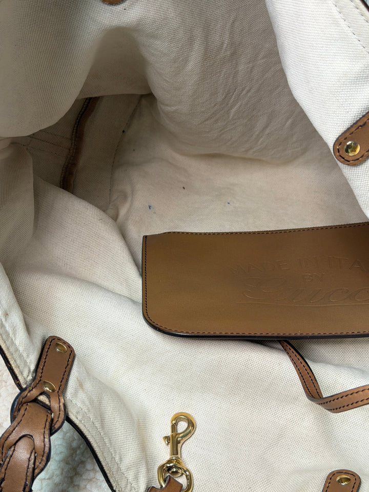 Preloved Vintageline x Molly&My - Vintage Gucci Shopper Inkl. Pung - Logo Tasker 