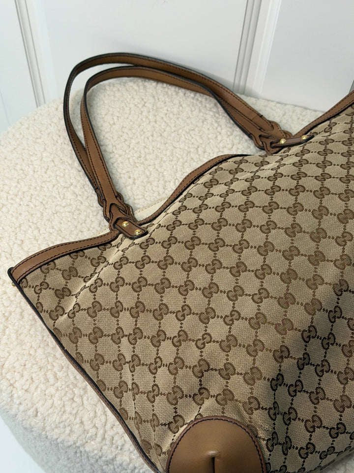 Preloved Vintageline x Molly&My - Vintage Gucci Shopper Inkl. Pung - Logo Tasker 