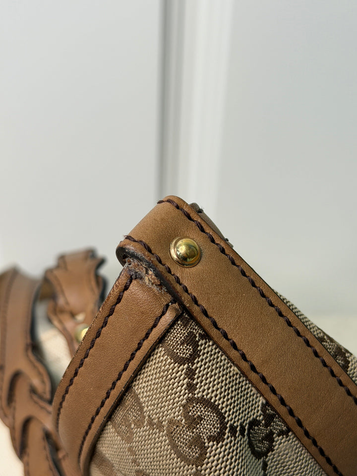 Preloved Vintageline x Molly&My - Vintage Gucci Shopper Inkl. Pung - Logo Tasker 