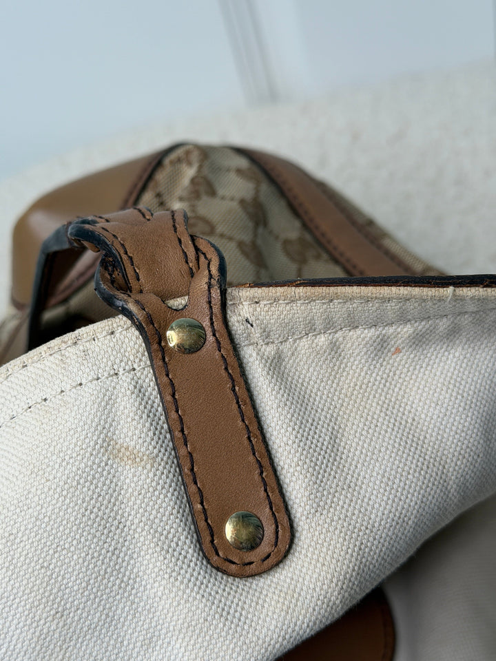 Preloved Vintageline x Molly&My - Vintage Gucci Shopper Inkl. Pung - Logo Tasker 