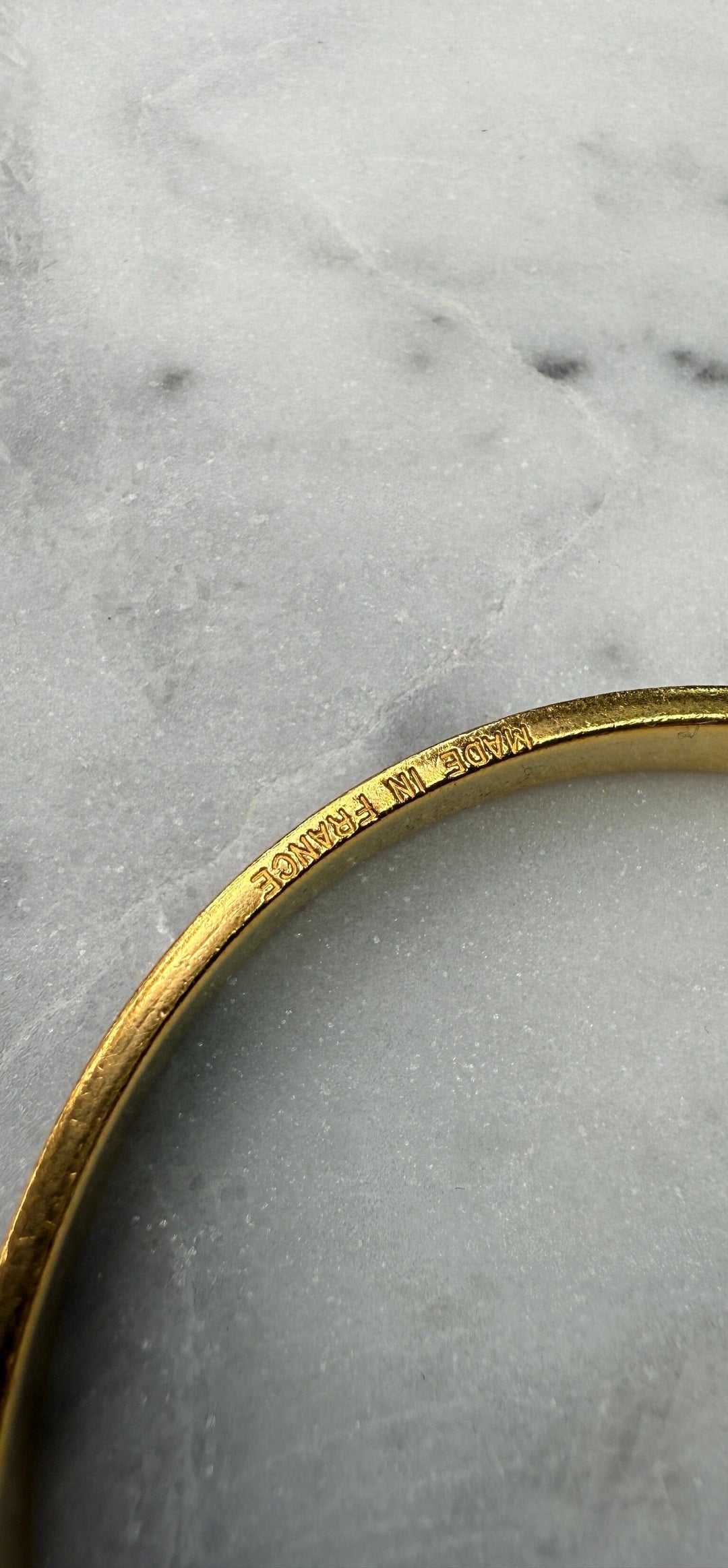 Preloved Vintageline x Molly&My - Vintage Hermes Armbånd - Guldbelagt Metal & Læder 