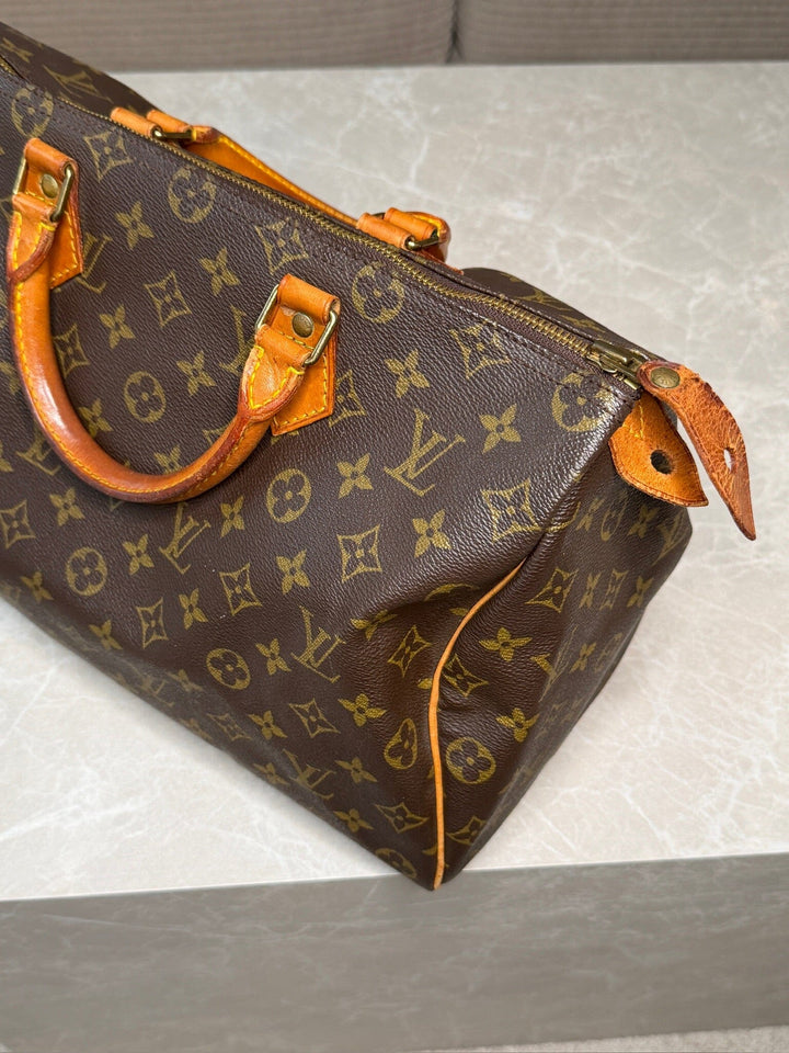 Preloved Vintageline x Molly&My - Vintage Louis Vuitton Speedy 35 - Brown Tasker 