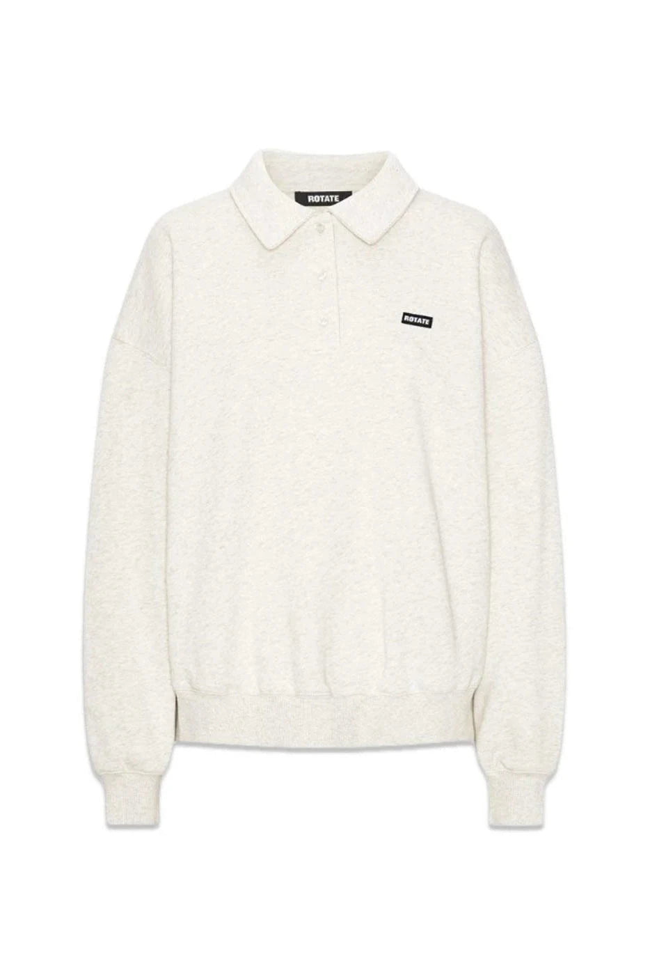 Rotate - Classic Sweat Polo 1163733070 - 3070 White Melange Sweatshirts 
