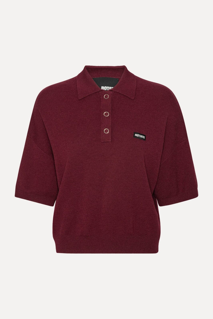 Rotate - Slinky Knit Polo1143042734 - Zinfandel