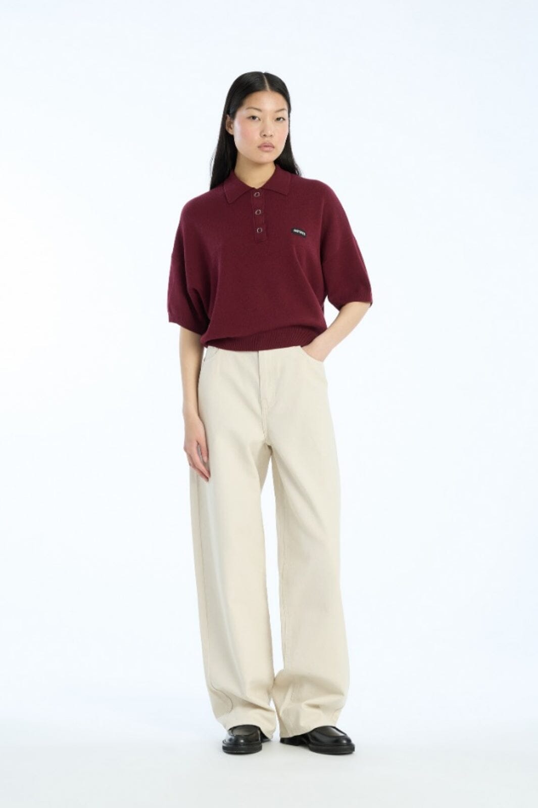Rotate - Slinky Knit Polo1143042734 - Zinfandel