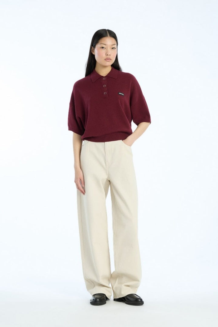 Rotate - Slinky Knit Polo1143042734 - Zinfandel