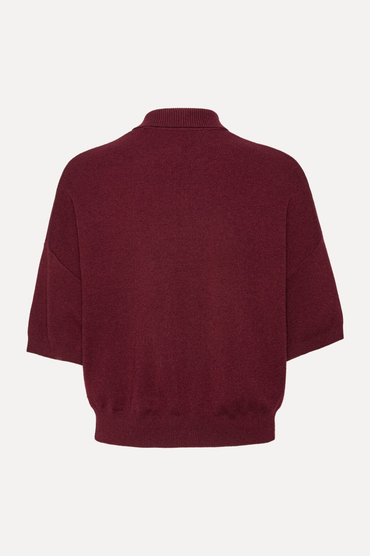 Rotate - Slinky Knit Polo1143042734 - Zinfandel