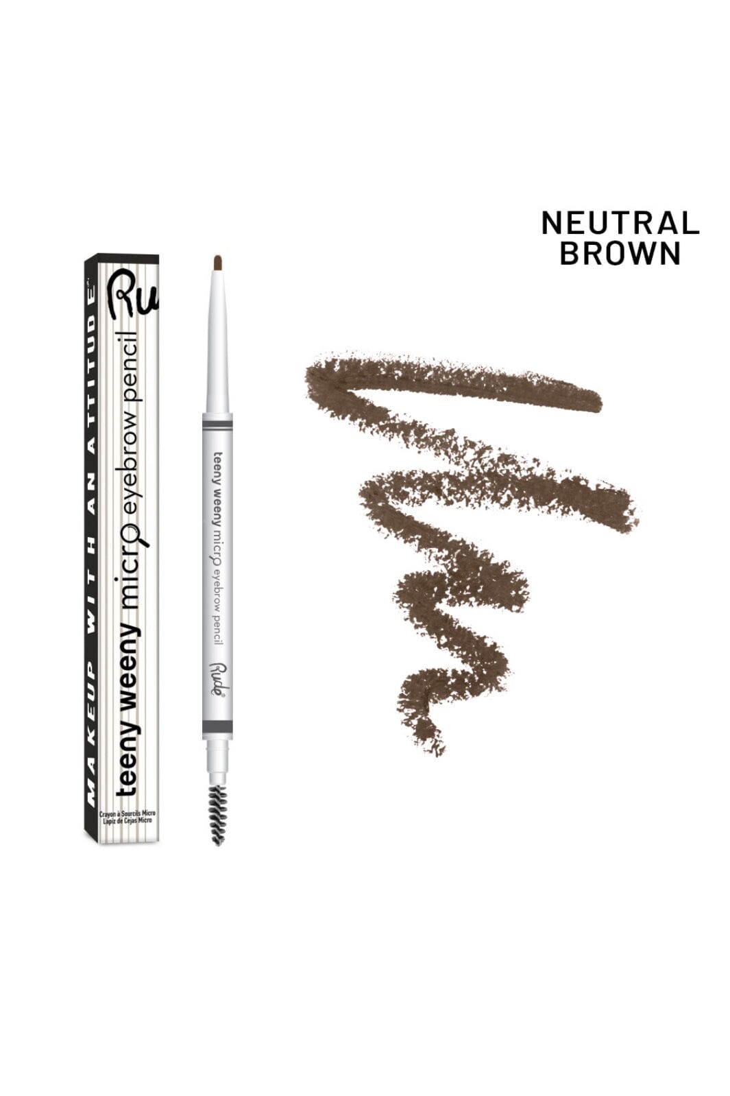 Rude Cosmetics - Teeny Weeny Micro Eyebrow Pen - Neutral Brown - Øjenbryn 