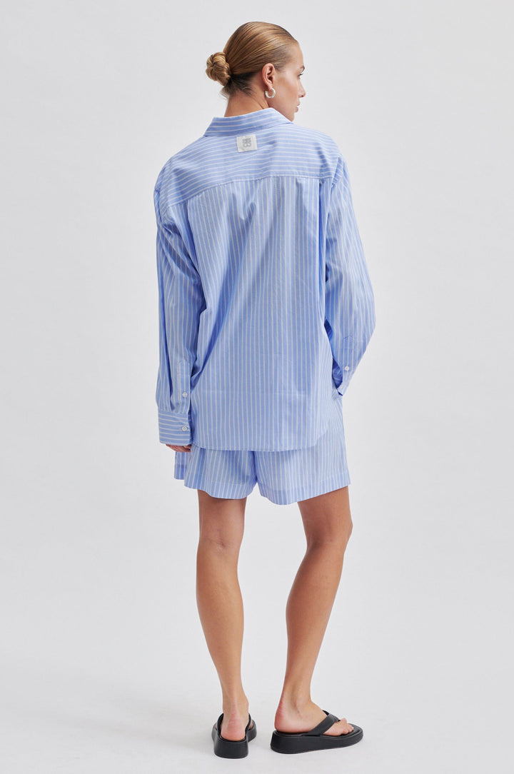 Second Female - Amale Shirt - 5039 Light Blue Stripe Skjorter 