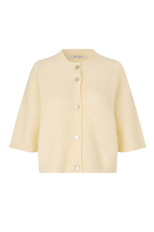 Second Female - Andrea Knit Rib Cardigan 58367 - 2063 Alabaster Gleam Cardigans 