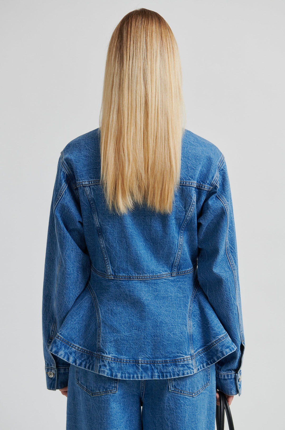 Second Female - Belton Peplum Denim Jacket 60444 - 5997 Blue denim Skjorter 