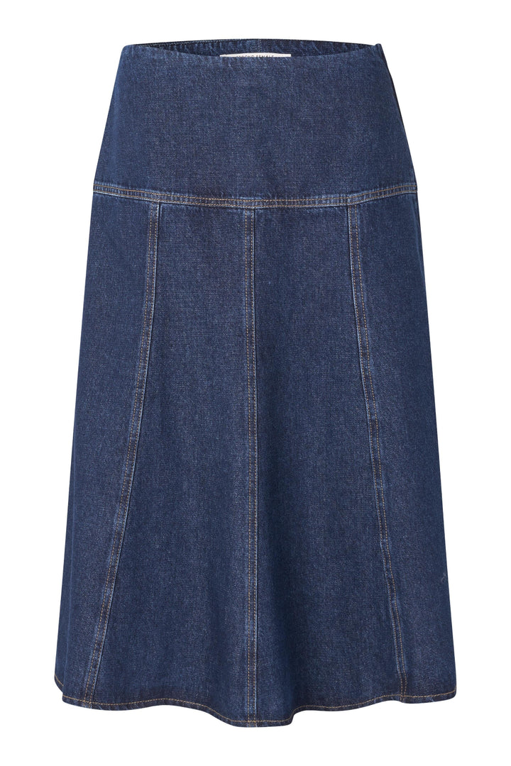Second Female - Columbo Denim Skirt 60378 - 5998 Dark blue denim 