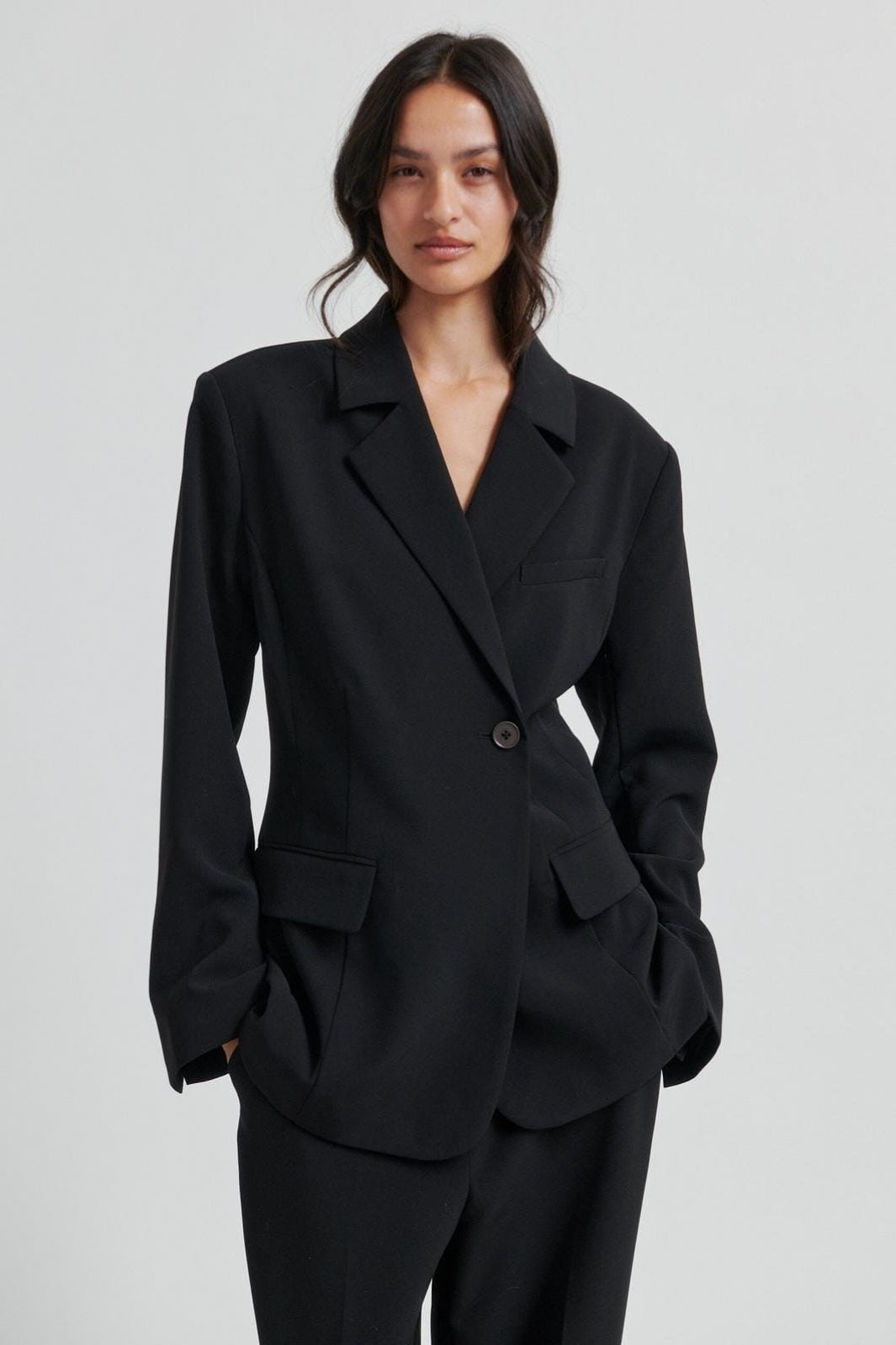 Second Female - Fique Fitted Blazer 60000 - 8001 Black Blazere 