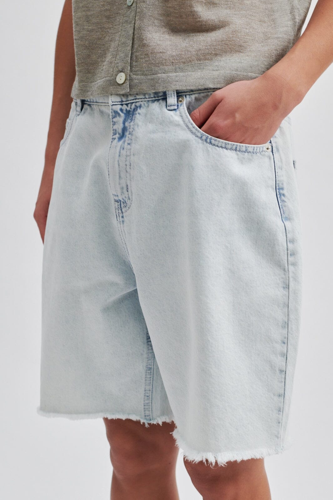 Second Female - Fira Shorts - 5996 Light blue denim Shorts 