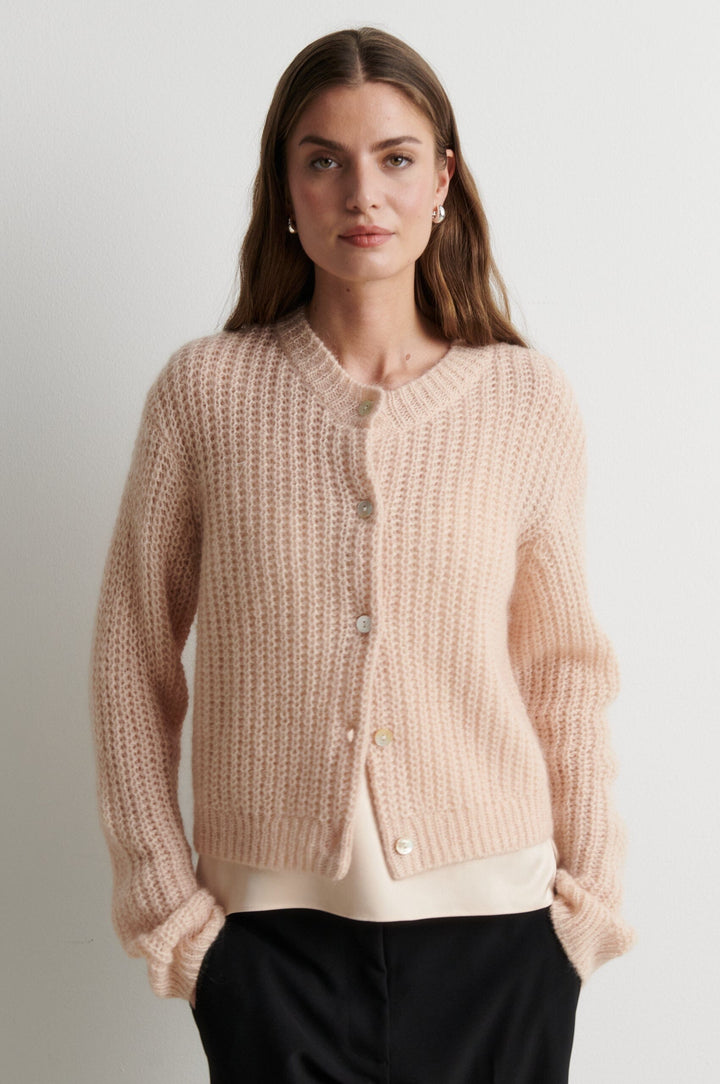 Second Female - Glora LS Knit Cardigan 61298 - 3077 Cream Tan Cardigans 