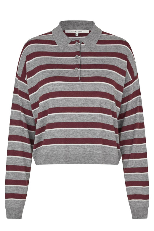 Second Female - Miley Knit Collar 60411 - 6148 Fudge Bluser 