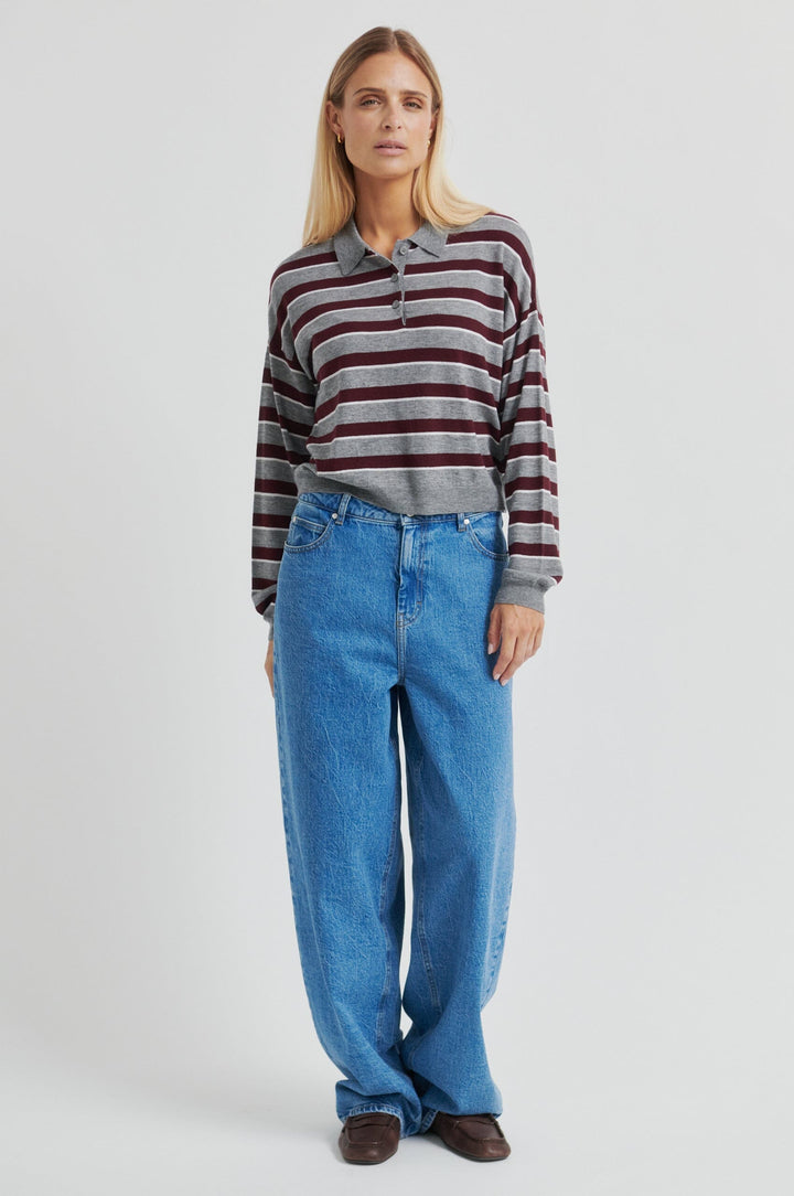 Second Female - Miley Knit Collar 60411 - 6148 Fudge Bluser 