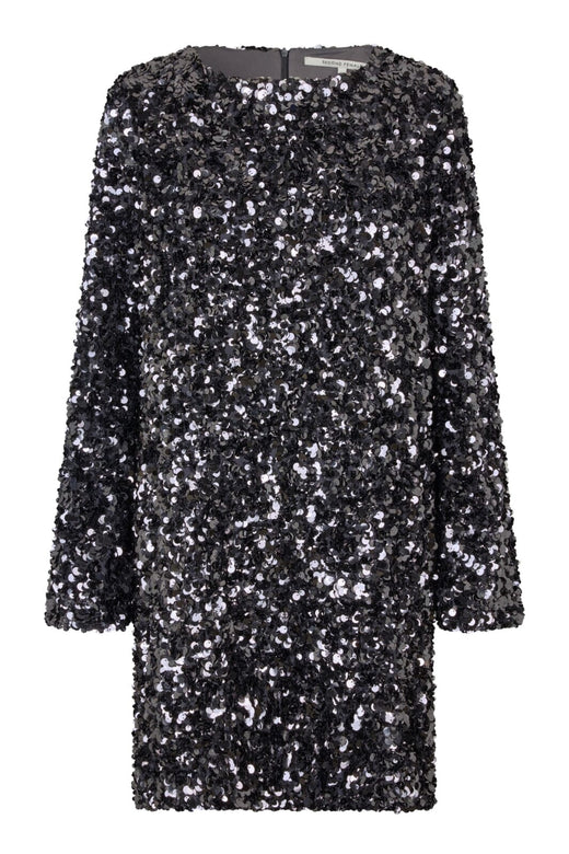 Second Female - Shiny Mini Dress 60499 - 7049 Gungrey Metal Kjoler 