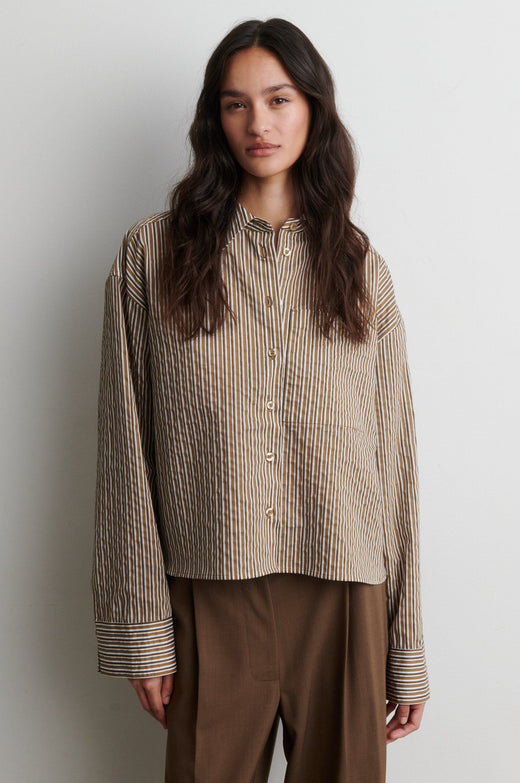 Second Female - Vena Cropped Shirt 61126 - 6016 Camel Skjorter 