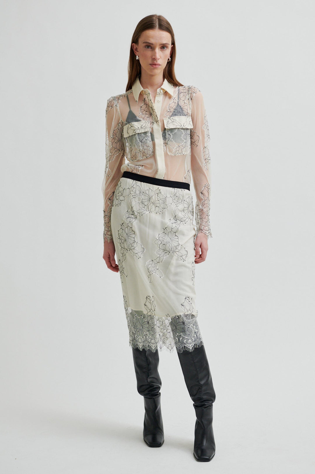 Second Female - Wila Lace Skirt 60340 - 0508 Tofu Nederdele 