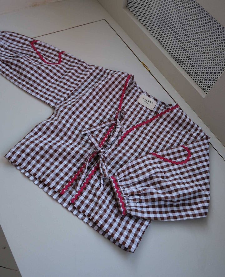 Sissel Edelbo - Astrid MINI Top SE 1679 - Brown Checks Bluser 