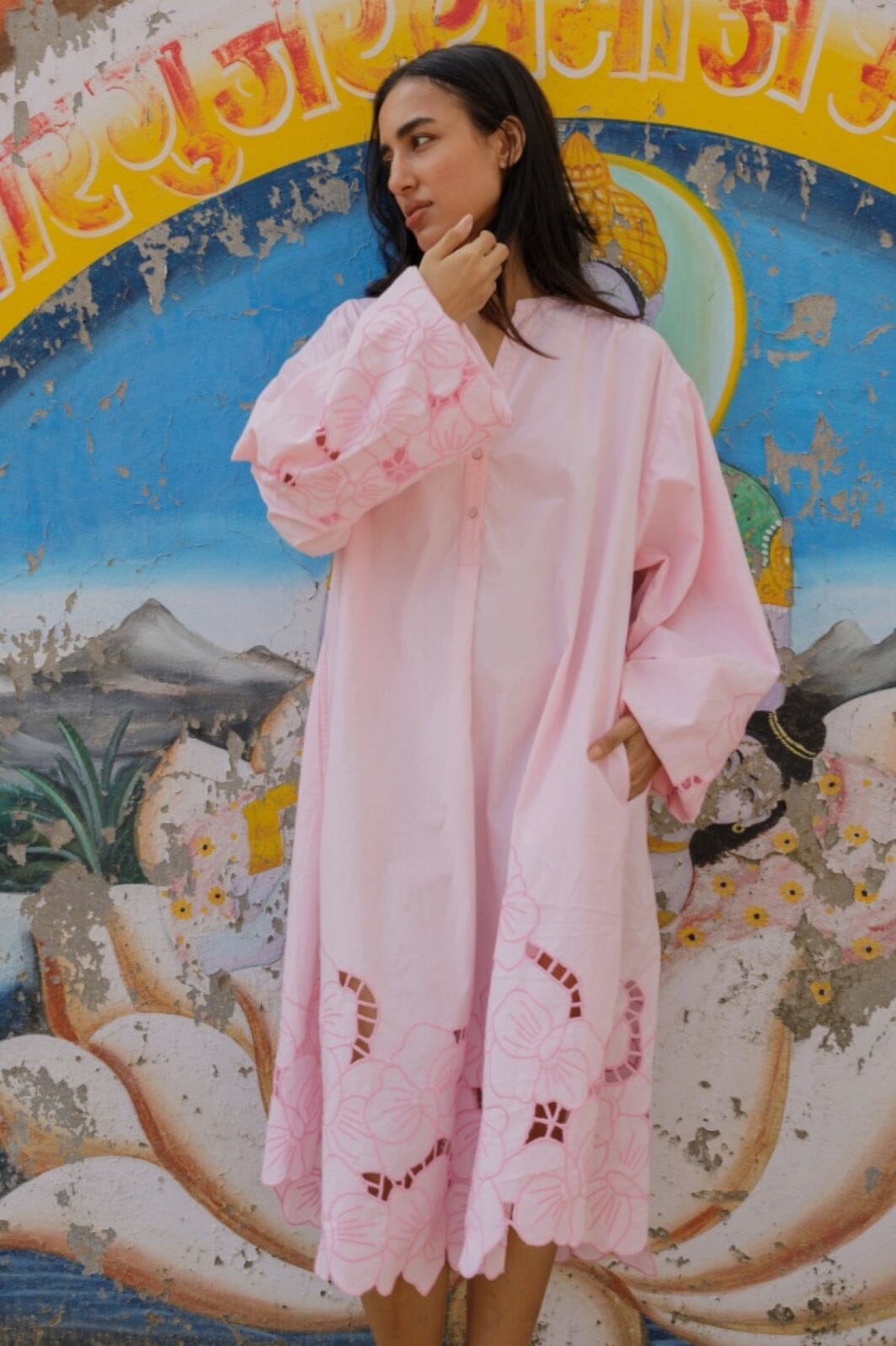Sissel Edelbo - Coral Organic Cotton Dress SE 1229 - Cherry Blossom Kjoler 