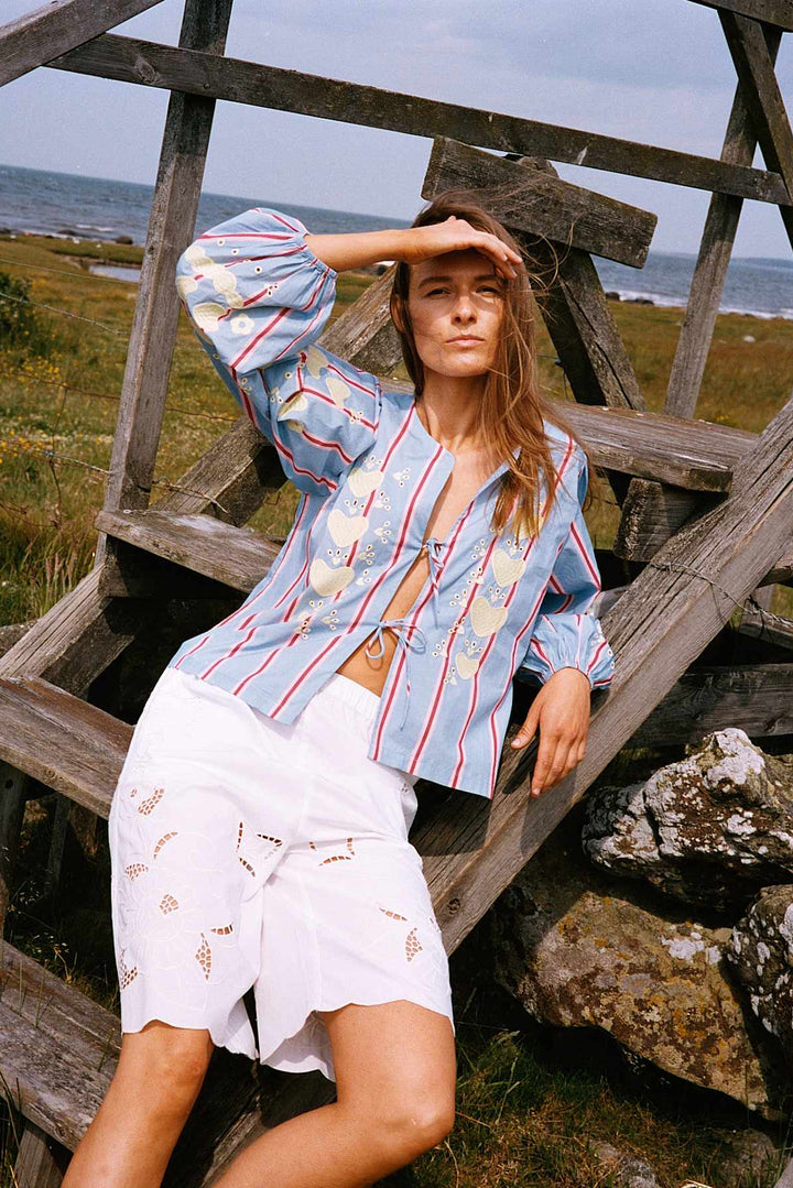 Sissel Edelbo - Elisabeth Top SE 1767 - Bluebell Stripes Bluser 