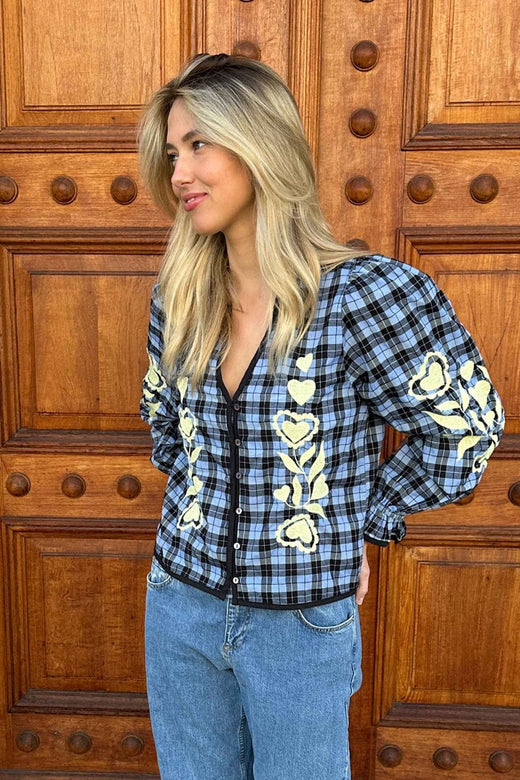 Sissel Edelbo - Fran Top SE 1693 - Blue Checks