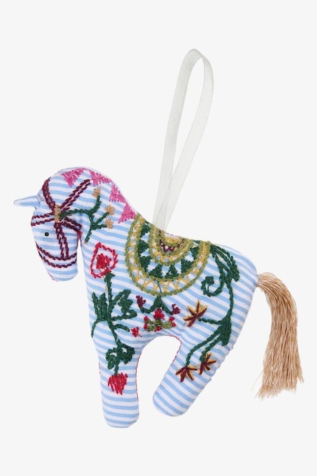 Sissel Edelbo - Hellen Horse Ornament Se 2131 - Blue Stripes 