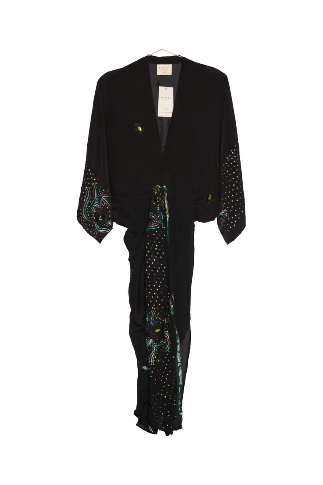 Sissel Edelbo - Juno SILK Dress Sparkling Black SE 1717-1 - Sparkling Black No. 139