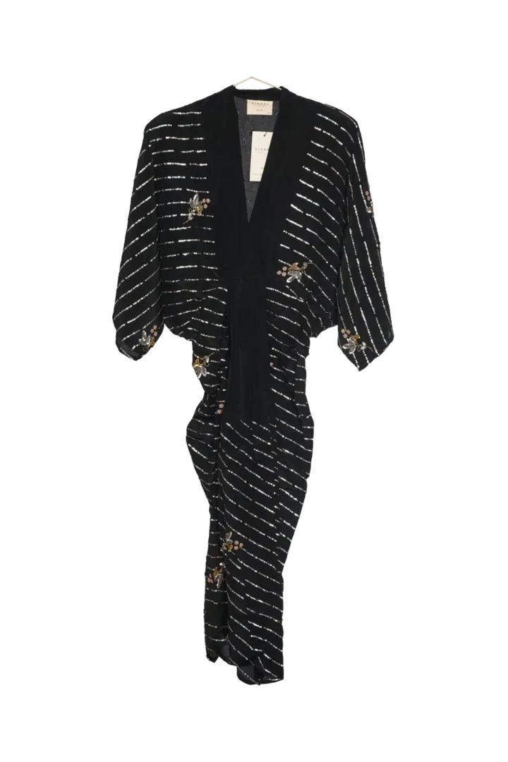 Sissel Edelbo - Juno SILK Dress Sparkling Black SE 1717-1 - Sparkling Black No. 3