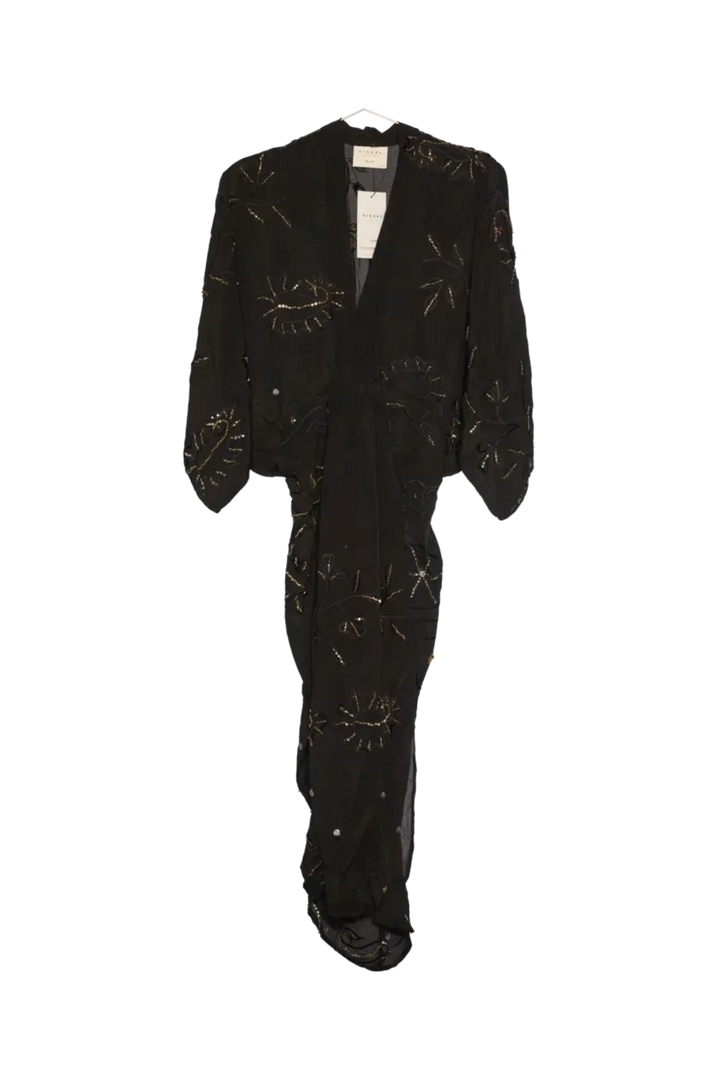 Sissel Edelbo - Juno SILK Dress Sparkling Black SE 1717-1 - Sparkling Black No. 8