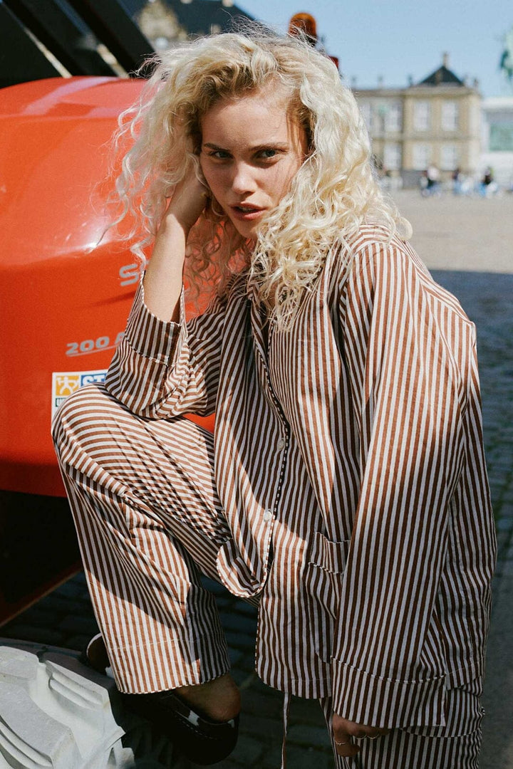 Sissel Edelbo - Nuit Pyjamas Set SE 1704 - Brown Stripes