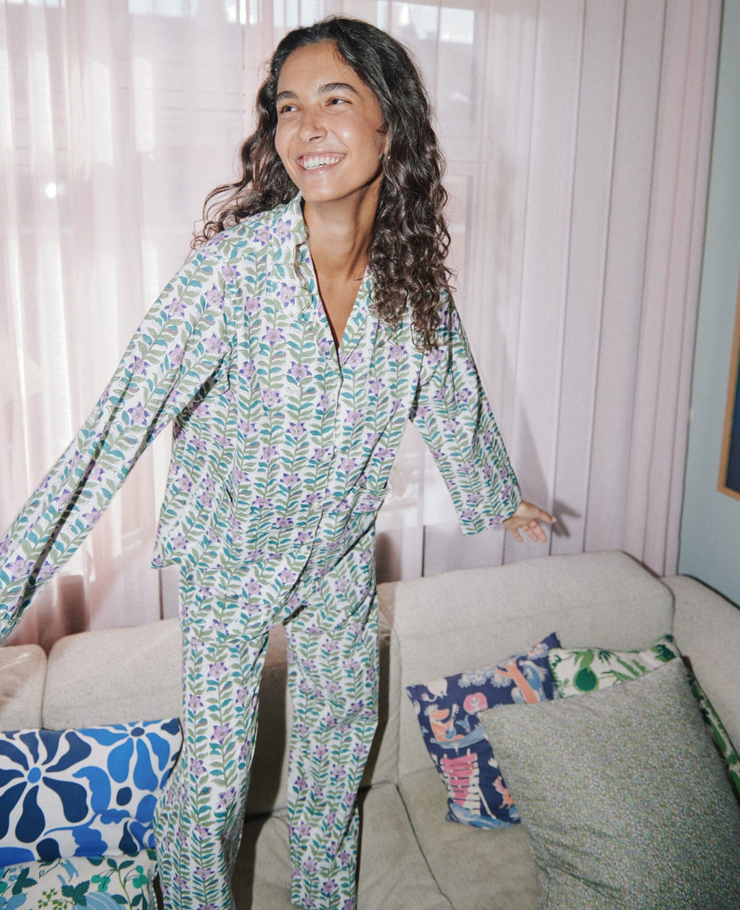 Sissel Edelbo - Nuit pyjamas Set SE 1911 - Lavender Flower Nattøj 