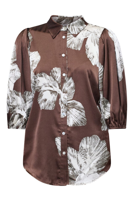 Sisters Point - Ella-Sh77 19835 - 800 - Brown Flower Skjorter 