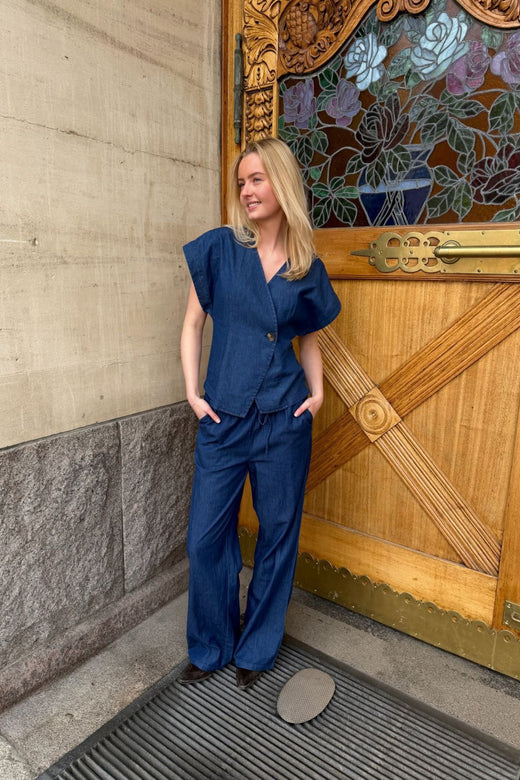 Sisters Point - Evela-Ve3 19717 - 940 - D. Blue Denim Veste 