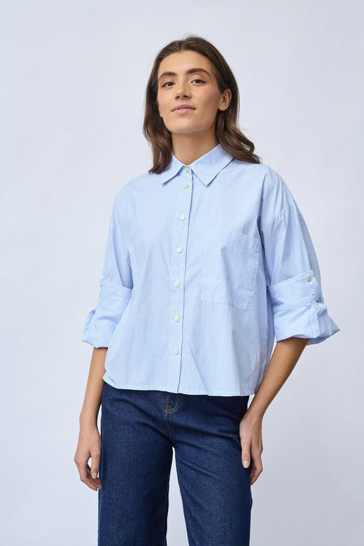 Sisters Point - Irine-Sh1 19660 - 832 - Blue/ White Stripes Skjorter 