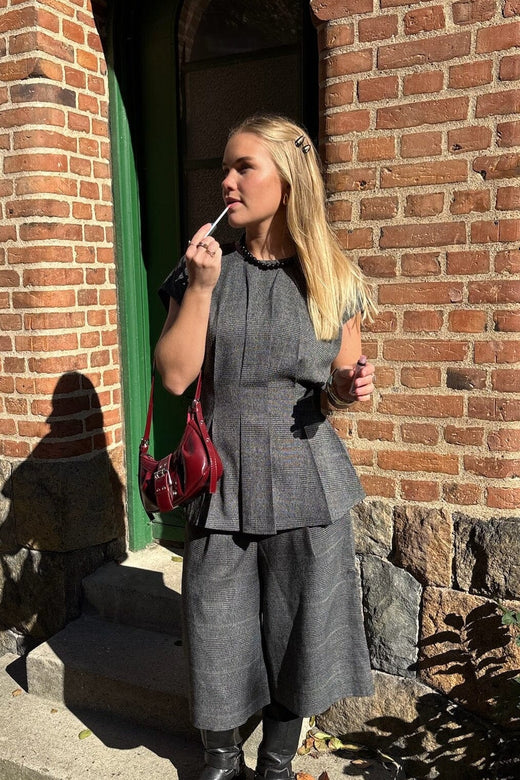 Sisters Point - Viksa-Top2 20511 - 053 - Grey Check Toppe 