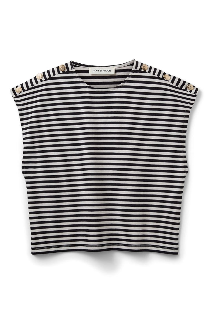 Sofie Schnoor - Baysw T-Shirt S251190 - 1017 - Black Striped T-shirts 