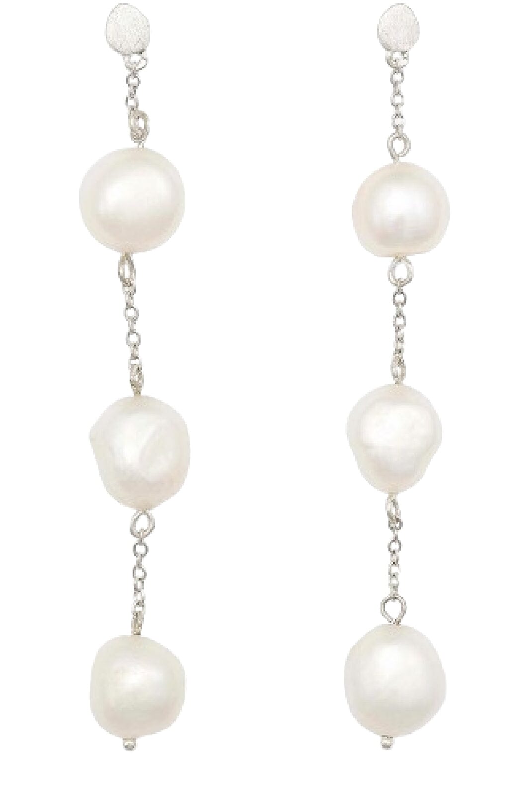 Sorelle Jewellery - 3-Pearls Earchain - Sterling Silver Øreringe 