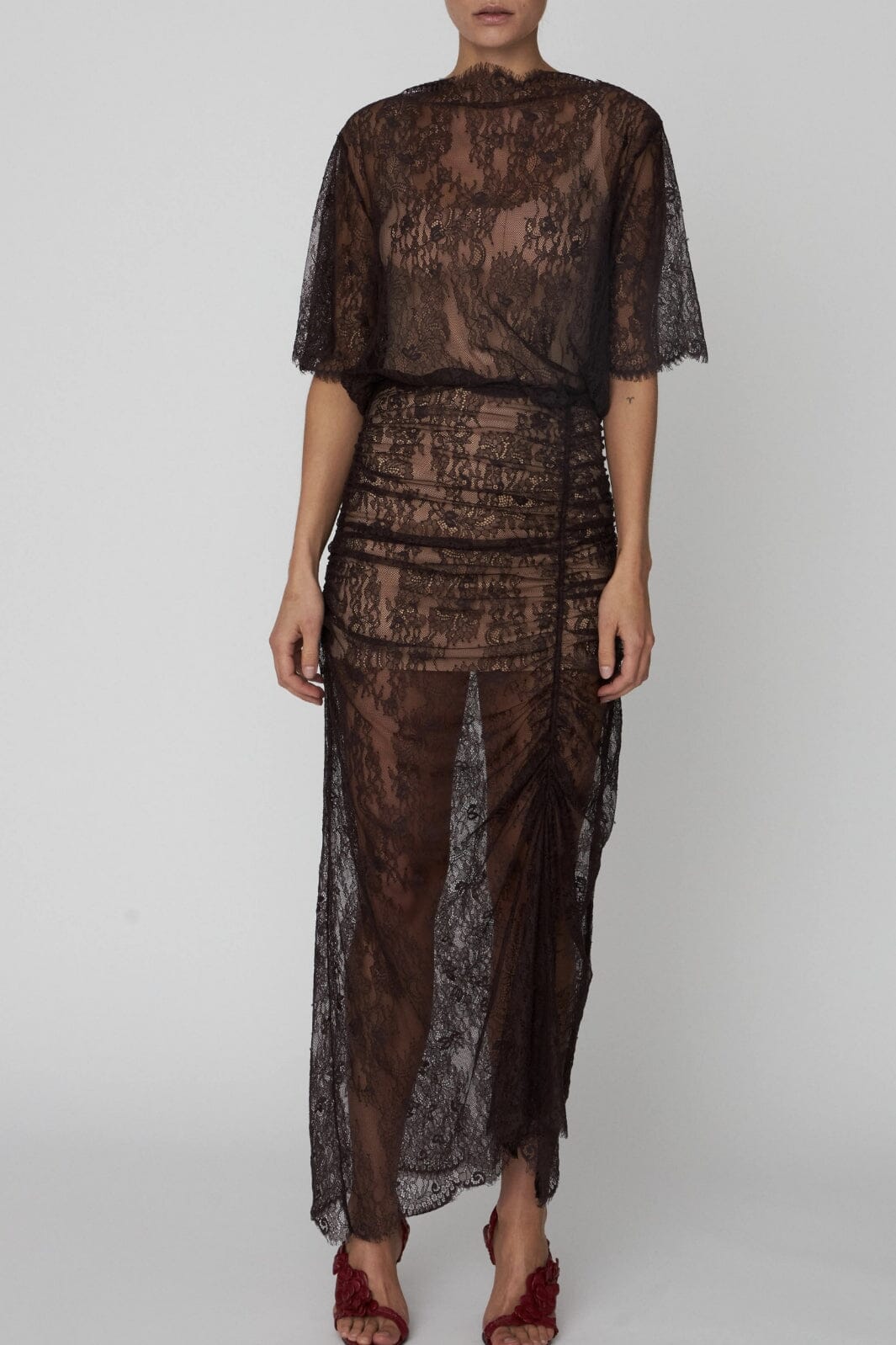 Stella Nova - Delicate Lace Dressdl52-4174 - 869 Brown