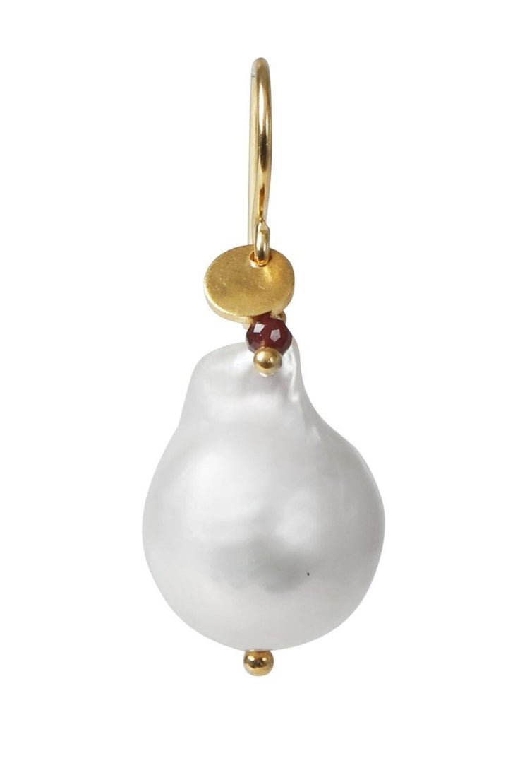 Stine A - Baroque Pearl Earring With Gemstone - 1173-02-S Øreringe 