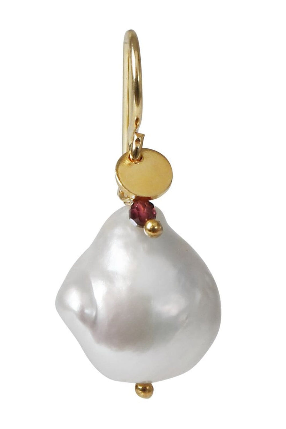 Stine A - Baroque Pearl Earring With Gemstone - 1173-02-S Øreringe 